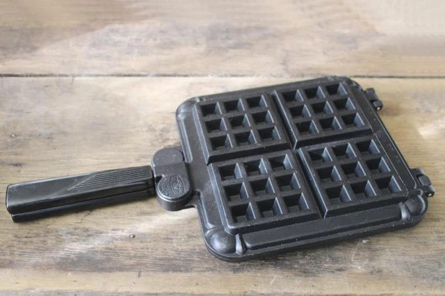 Belgian Waffler — dark metal with black handles