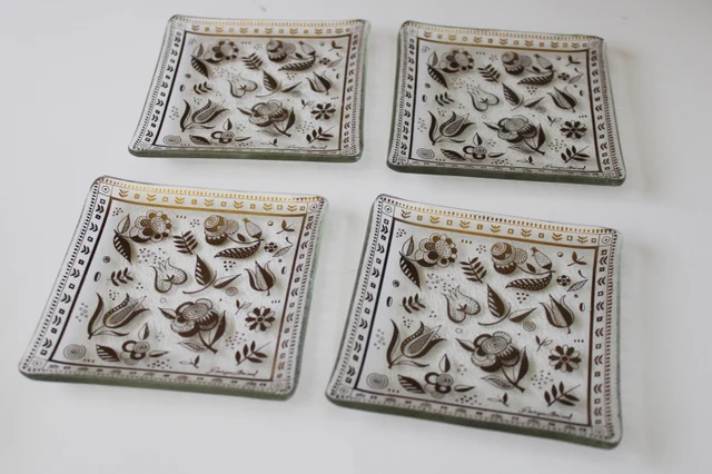 Persian Garden square glass coasters