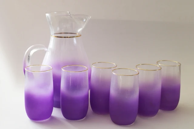 Blendo lilac cocktail pitcher and highballs