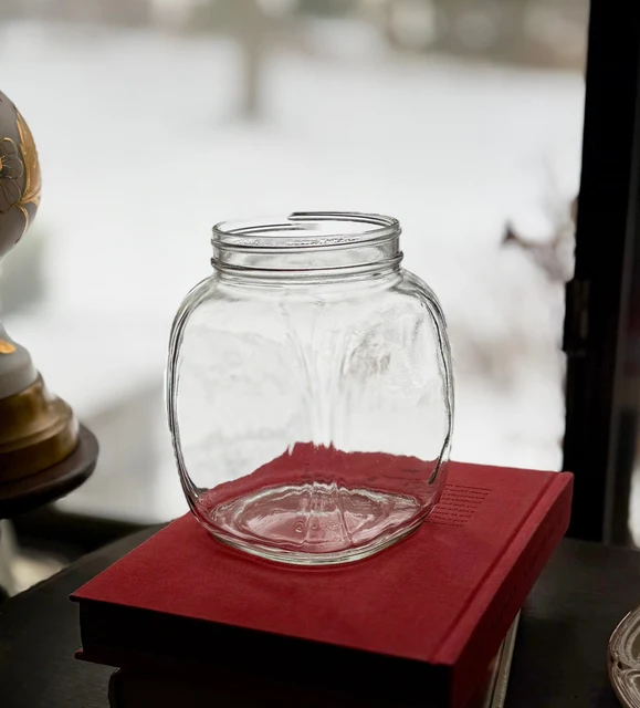 Clear counter jar, lid absent